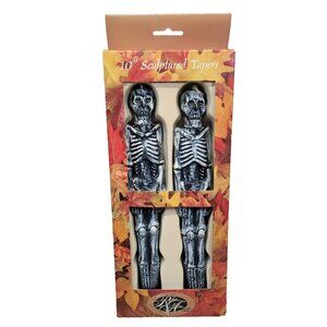Halloween Taper Candles Robert Alan Skeleton Sculptured Gothic Scary Creepy 10"